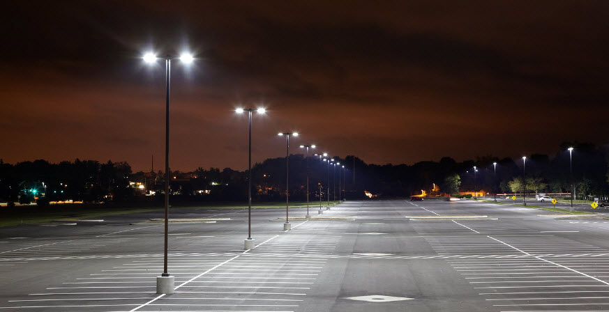 parking lot lighting with LED lights