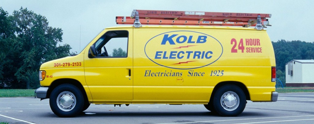 kolb electric van that advertises 24 hour electrical repair services