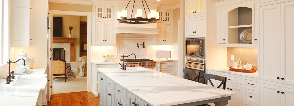 residential kitchen lighting with island