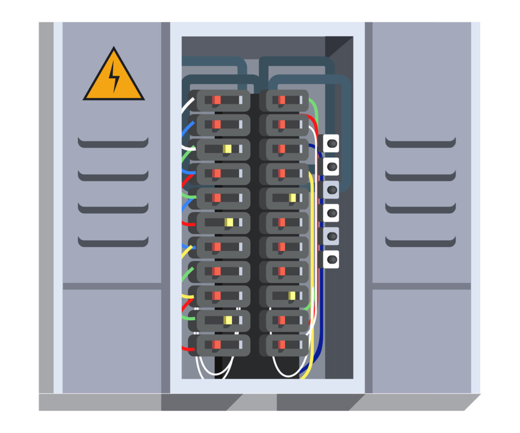 Electrical panel with switcher vector illustration