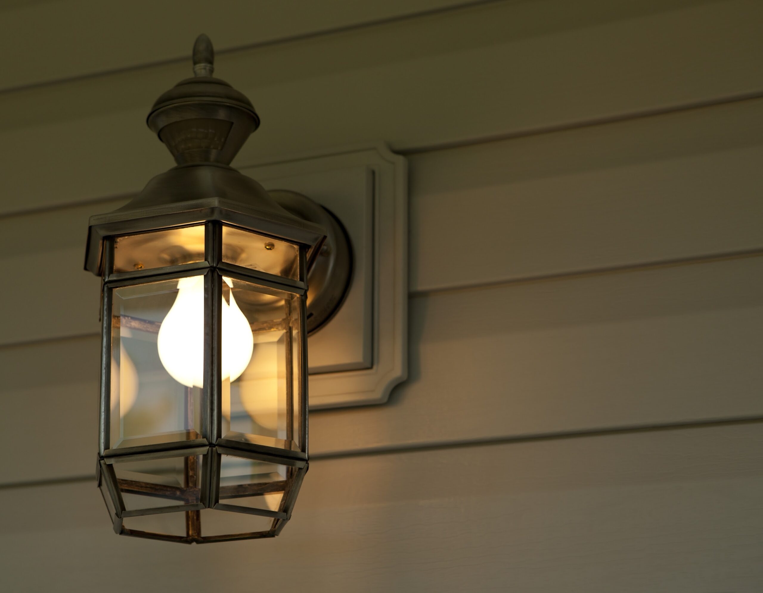 Porch light at night
